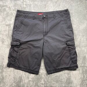 UNIONBAY Men's Charcoal Grey Cargo Shorts Size 36 Relaxed Fit Cotton Blend